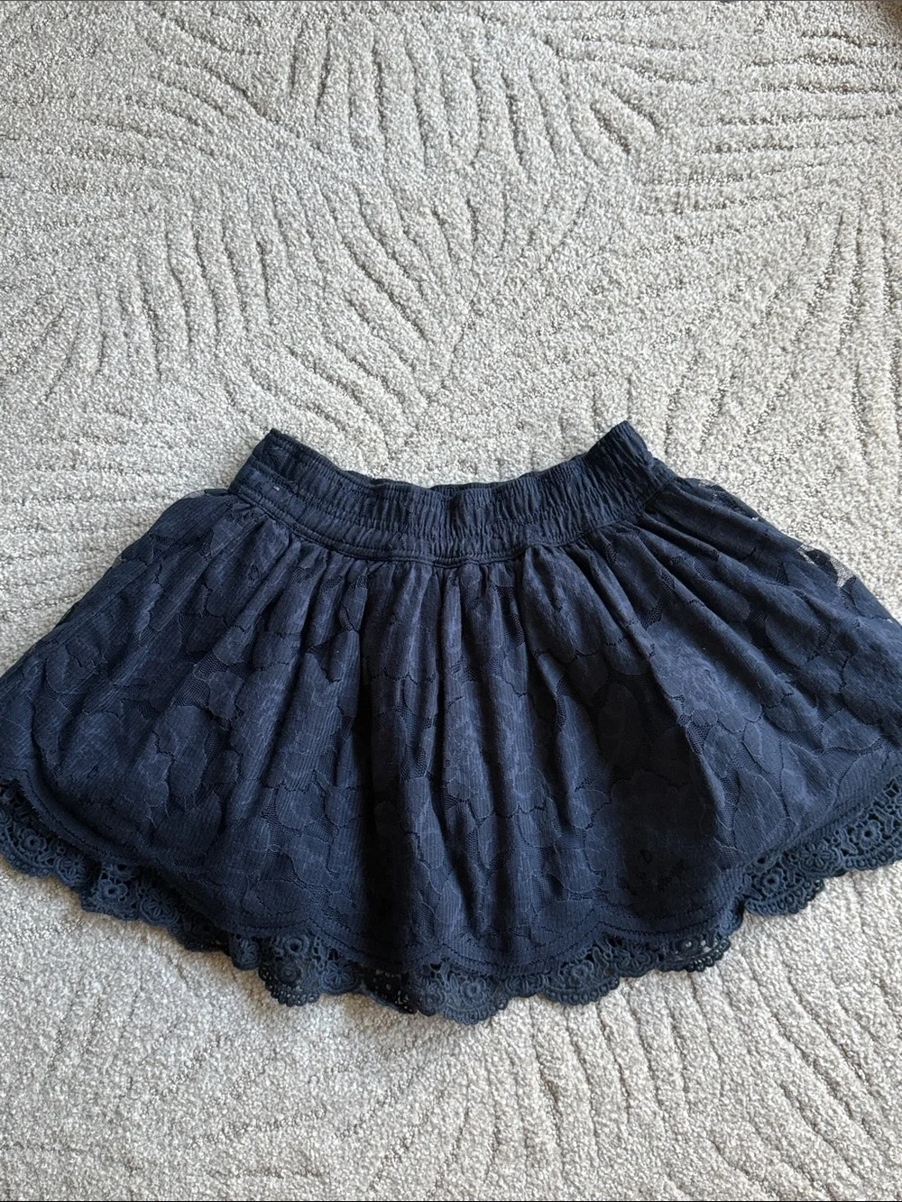 Abercrombie & Fitch Navy Lace Skater Mini Skirt - Small